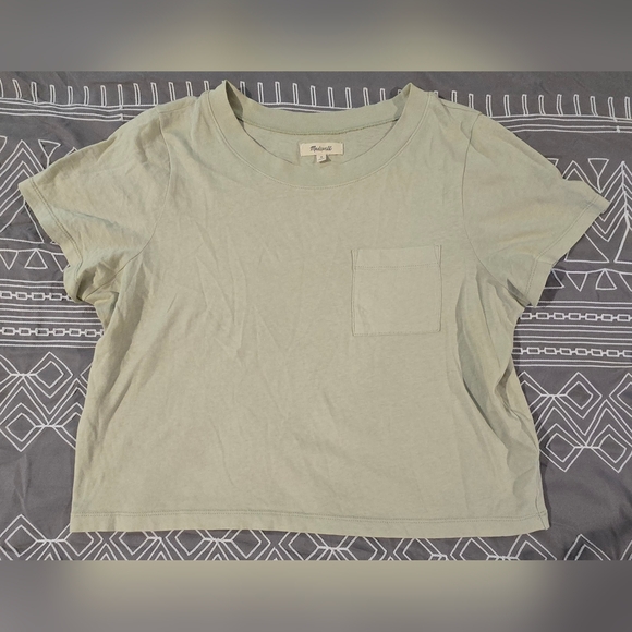 Madewell Tops - Madewell Cropped Basic Tee Light Sage Size Medium